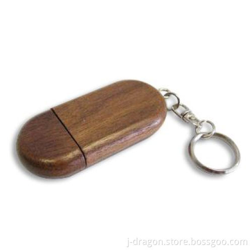 Wooden USB Flash Drive with 10 Years Data Retention, Supports Laser Engraving and 4-color Imprint